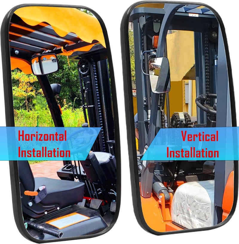 Ourbest Heavy Equipment Truck Mirrors Forklifts Rearview Mirror  Loader Mirr-ors  Compatible with Plow Excavator Dump truck Lorry Rear or Side View Reversing Mirrors 9x5inch (2Pcs) - Image 2